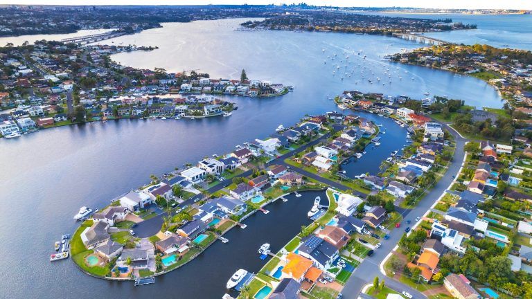 australian suburb of residential homes